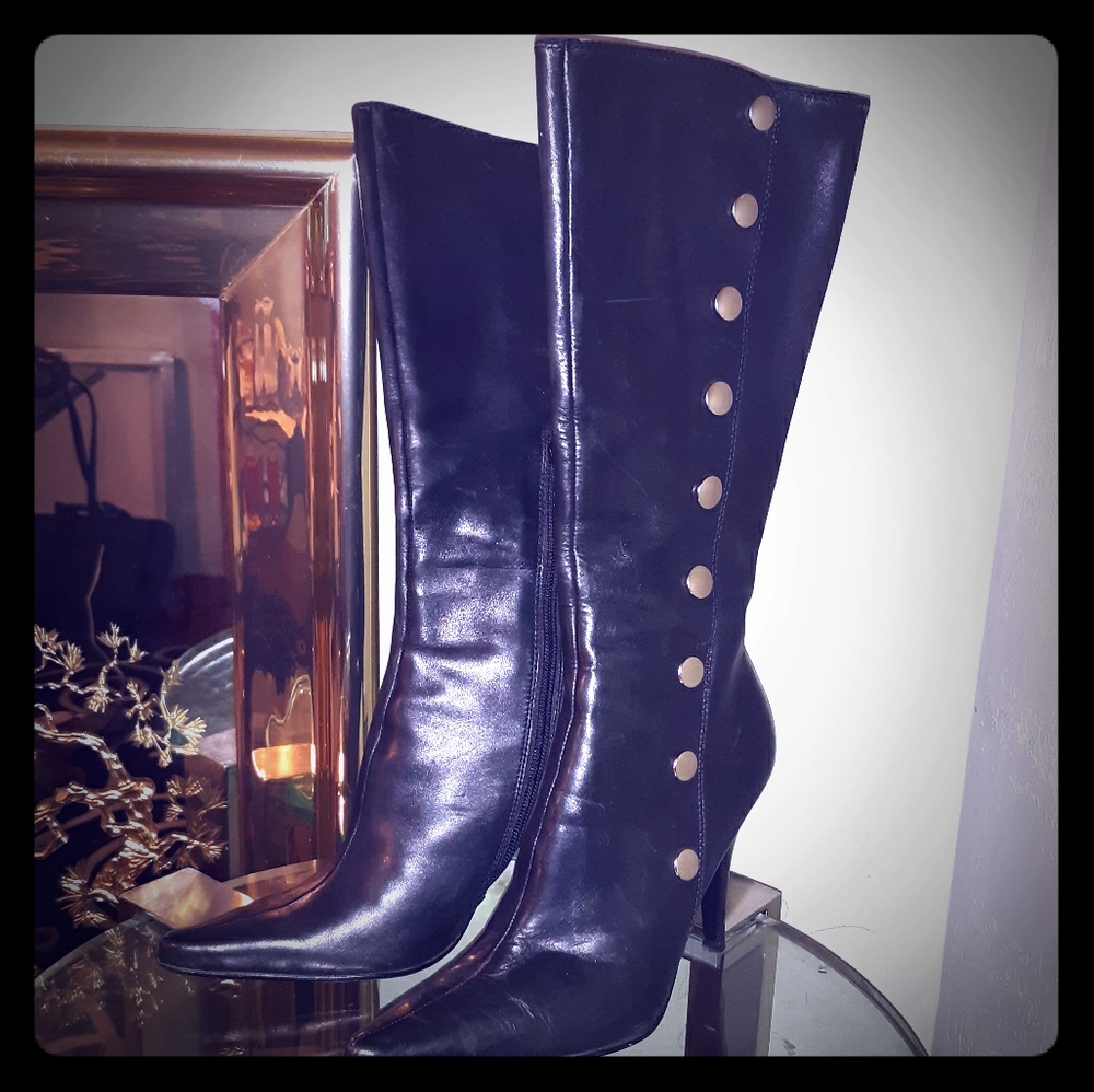 Vince Camuto Black Knee High Heels